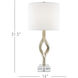Elyx 31.5 inch 150 watt Chinois Silver Leaf Table Lamp Portable Light