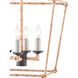 Denison 4 Light 12.25 inch Mole Black/Natural Rattan Lantern Pendant Ceiling Light, Small