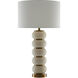 Luko 32.5 inch 150 watt White Mud/Antique Brass Table Lamp Portable Light