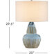 Catania 29.5 inch 150 watt Antique Blue Drip Table Lamp Portable Light