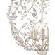 Crystal Bud 3 Light 13 inch Silver Granello Chandelier Ceiling Light, Sphere