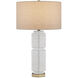 Glebe 28.5 inch 150 watt White and Beige and Light Blue and Antique Brass Table Lamp Portable Light