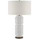 Glebe 28.5 inch 150 watt White and Beige and Light Blue and Antique Brass Table Lamp Portable Light