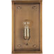 Royster 1 Light 13.75 inch Antique Brass/Clear Outdoor Wall Sconce