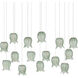 Polpo 15 Light 48 inch Silver Linear Pendant Ceiling Light