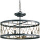 Crisscross 4 Light 22 inch French Black and Pyrite Bronze Semi-Flush Mount Ceiling Light