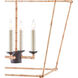 Denison 4 Light 18 inch Mole Black/Natural Rattan Lantern Pendant Ceiling Light, Medium