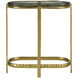 Acea 22.5 X 21 inch Gold and Clear Side Table