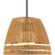 Barbary 3 Light 52.75 inch Natural/Black/Frosted White Outdoor Chandelier