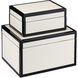 Chloe 10.25 inch Ivory/Black Boxes, Set of 2