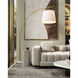 Cloister 87 inch 75 watt Antique Brass and White Floor Lamp Portable Light, Large