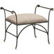 Mabel 24.25 inch Antique Black/Polished Brass Ottoman