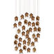 Iota 36 Light 37.5 inch Antique Brass Multi-Drop Pendant Ceiling Light