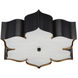 Grand Lotus 2 Light 19 inch Satin Black Flush Mount Ceiling Light
