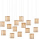 Daze 15 Light 48 inch Antique Brass/White/Painted Silver Multi-Drop Pendant Ceiling Light