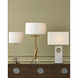 Radiant 27 inch 150 watt White/Clear/Antique Brass Table Lamp Portable Light