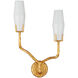 Mathilda 2 Light 15 inch Matte Gold Wall Sconce Wall Light, Left, Marjorie Skouras Collection