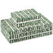 Emerald 6 inch Green and White Boxes, Set of 2