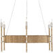 Monzie 6 Light 30.25 inch Contemporary Silver Leaf/Natural Chandelier Ceiling Light