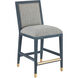 Santos 40 inch Vintage Navy/Performance Barrett Dusk/Satin Brass Counter Stool