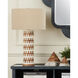 Tia 31 inch 150 watt White and Natural with Antique Brass Table Lamp Portable Light