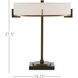 Jacobi 21.5 inch 7 watt Antique Brass and Black Table Lamp Portable Light
