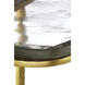 Acea 22.5 X 21 inch Gold and Clear Side Table