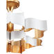 Grand Lotus 1 Light 20.25 inch Sugar White/Comtemoprary Gold Leaf Chandelier Ceiling Light, Small, Convertible to Semi-Flush