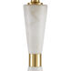 Edelmar 29.5 inch 150 watt White/Clear/Natural Brass Table Lamp Portable Light