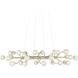 Chaldea 30 Light 39.5 inch Contemporary Silver Leaf and Frosted Chandelier Ceiling Light