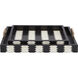 Arrow Black/White/Natural/Brass Trays, Set of 2
