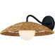 Barbary 1 Light 8 inch Natural/Black/Frosted White Outdoor Wall Sconce