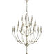 Paradox 28 Light 42 inch Silver Granello and Gold Leaf Chandelier Ceiling Light