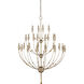 Paradox 28 Light 42 inch Silver Granello and Gold Leaf Chandelier Ceiling Light