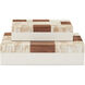 1940s 12 inch Beige/Brown/Ivory/Natural Boxes, Set of 2
