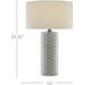 Fisch 25.25 inch 150 watt Gray/White/Antique Nickel Table Lamp Portable Light, Large
