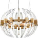 Coquette 3 Light 13.5 inch Clear/Antique Brass Chandelier Ceiling Light, Small