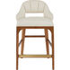 Inga 34 inch Morel Brown/Brushed Brass Counter Stool