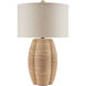 Karnak 30.5 inch Satin Black/Natural Abaca Rope Table Lamp Portable Light