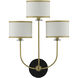 Croydon 3 Light 19 inch Satin Black Wall Sconce Wall Light