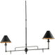 Prosperity 2 Light 44.5 inch French Black/Contemporary Gold Leaf Interior Chandelier Ceiling Light, Rectangular