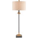 Pinegrove 30 inch 100 watt Antique Brass/Black Table Lamp Portable Light
