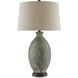 Remi 30 inch 150 watt Green/Dark Red/Bronze Gold Table Lamp Portable Light