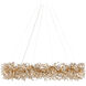 Crystal Bud 24 Light 57.5 inch Clear/Brass Ring Chandelier Ceiling Light