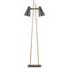 Duet 63.5 inch 9 watt Oil Rubbed Bronze and Antique Brass Floor Lamp Portable Light