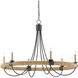 Shipwright 6 Light 38.5 inch French Black/Smokewood/Natural Abaca Rope Chandelier Ceiling Light