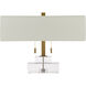 Chiara 14.5 inch 75 watt Clear/Antique Brass Table Lamp Portable Light