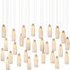 Parish 30 Light 54 inch White/Antique Brass/Silver Multi-Drop Pendant Ceiling Light