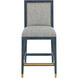 Santos 40 inch Vintage Navy/Performance Barrett Dusk/Satin Brass Counter Stool