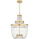 Mademoiselle LED 22 inch Clear/Contemporary Gold Leaf/Contemporary Gold Chandelier Ceiling Light, Medium